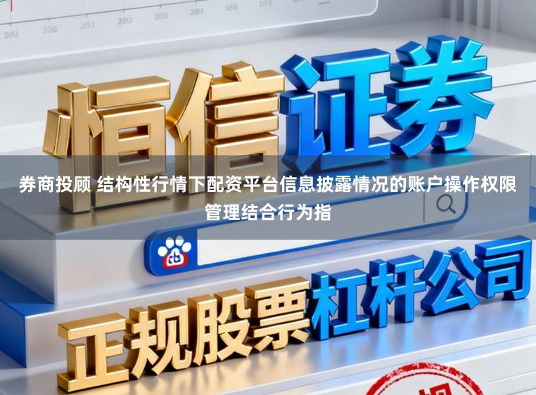 券商投顾 结构性行情下配资平台信息披露情况的账户操作权限管理结合行为指