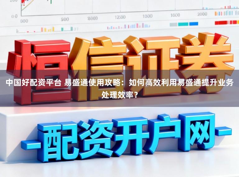 中国好配资平台 易盛通使用攻略：如何高效利用易盛通提升业务处理效率？